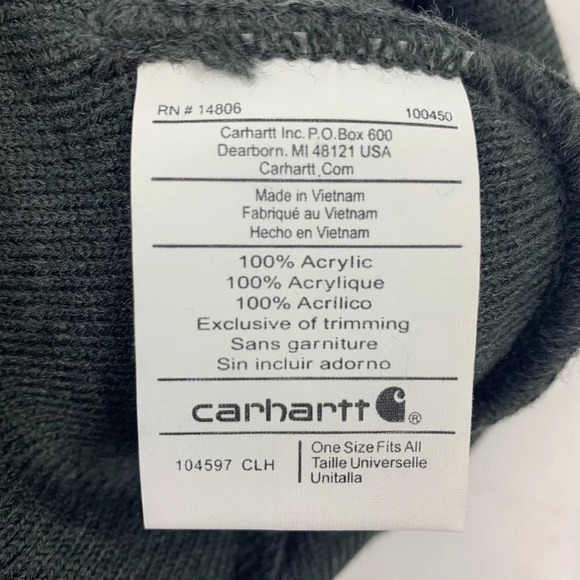 Carhartt Knit Cuffed Kasten Embroidered Front Cotton Beanie One Size NWT - Picture 8 of 14